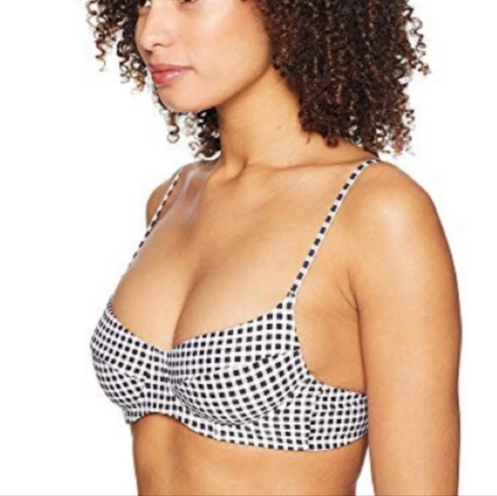Onia X Weworewhat Lydia Bikini Top In Gingham size small